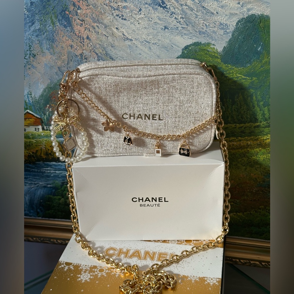 Chanel beauty pouch new with box